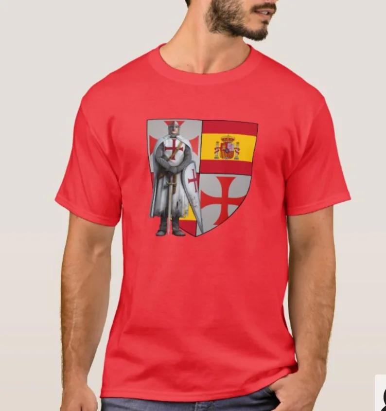 Coat of Arms of The Spanish Templars TShirt Summer Cotton Short Sleeve ONeck Mens T Shirt New S3XL S