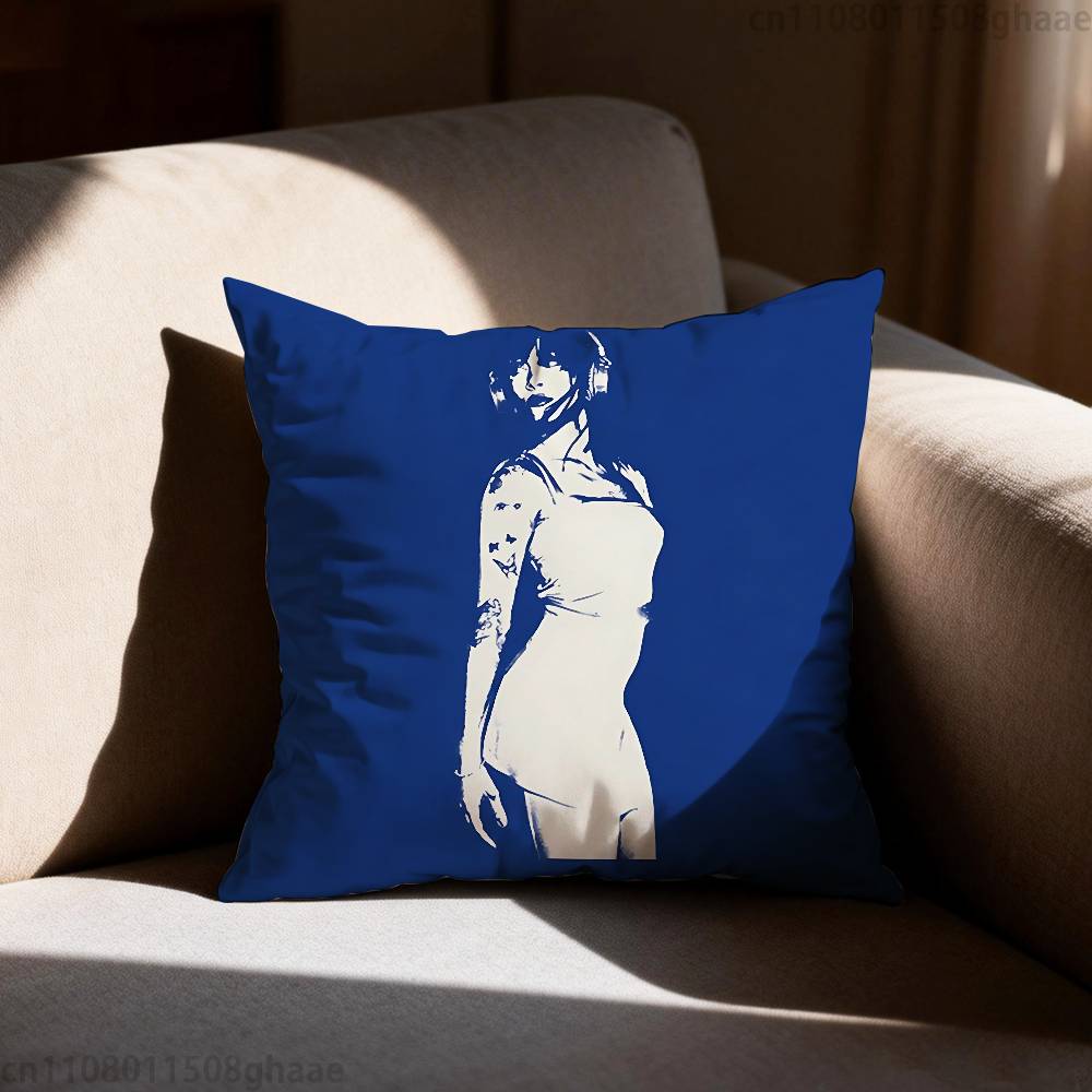 AAitana Cuarto azul Pillow Case Square DoubleSided Printing Short Plush Sofa Cushion Cover Bedroom Bedside Pillow