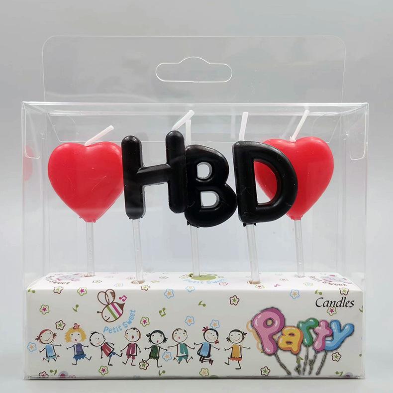 

Love Birthday Candle Cake Decoration Macaron Color Birthday Letter Candle Creative Colorful Birthday Cake Candle two