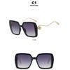Women's sunglasses, fashionable square large-frame sunglasses, pearl-decorated sunglasses.