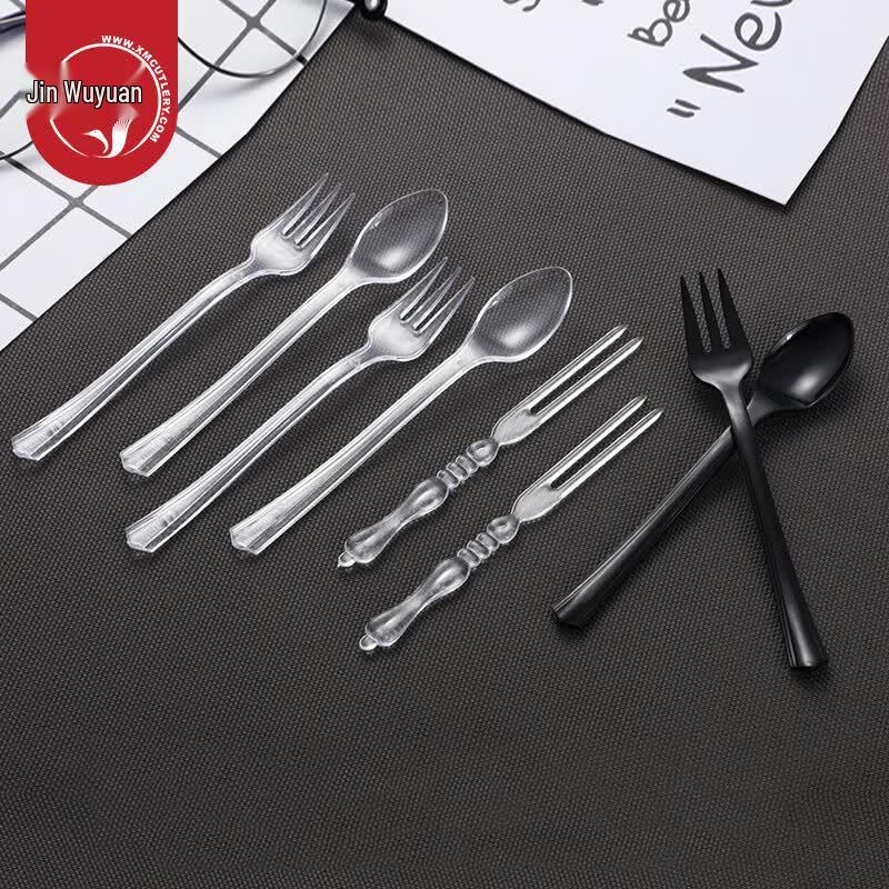 JINWUYUAN Transparent Disposable Dessert Spoons