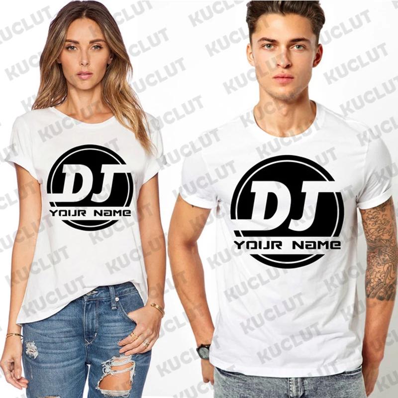 T Shirts for Men Personalised DJ T Shirt Custom DJ Name Music Unisex Tee Shirts Hip Hop Style Clothing DJ Music Lover DIY Tees