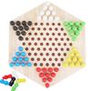 Wooden Hexagonal Children's Checkers Game: Interactive Educational Toy for Boys & Girls Ages 3-6