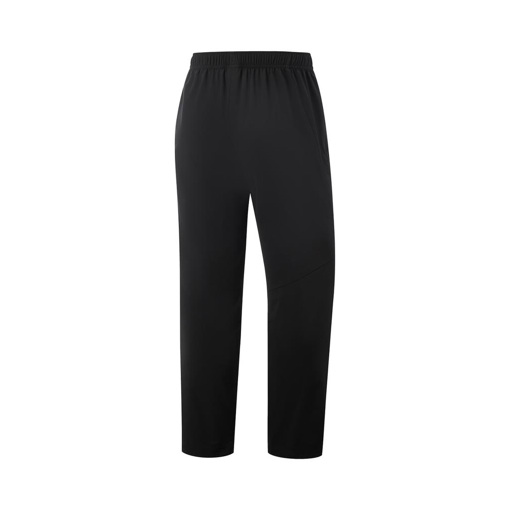 Li Ning Fitness Series Casual Simple Solid Color Straight Leg Knitted Sports Pants Men Bottoms Black AYKV553-1