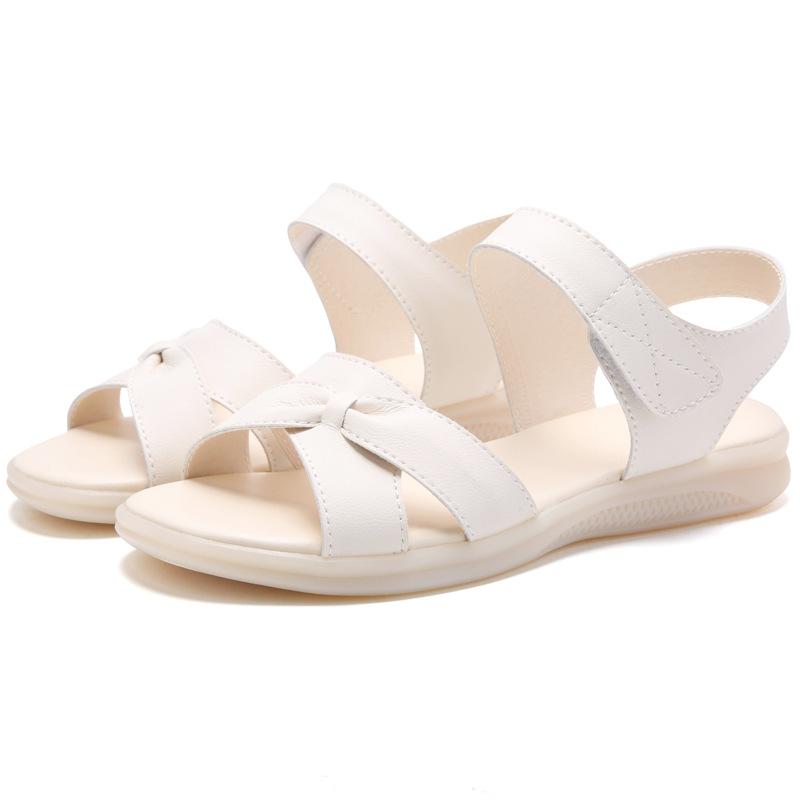 Summer mother casual sandals soft sole comfortable flat non-slip beef tendon sole medium beach shoes 35
