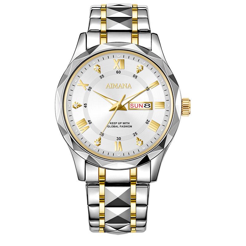 Men's Luminous Calendar Quartz Watch: Waterproof Steel Band Fashion Timepiece