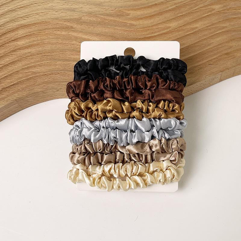 Milk Coffee Color Small Intestine Hair Band, Headband, Rubber Band, High-Grade Color, Clothed Hair Rope, Hair Accessories.
