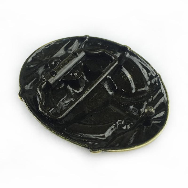 Oval Tribal Bull Skull Belt Buckle - Warrior Design, 3.8cm Personalized Smooth Buckle