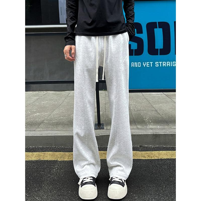 Men S Loose Straight Leg Drawstring Casual Sweatpants High Street Style