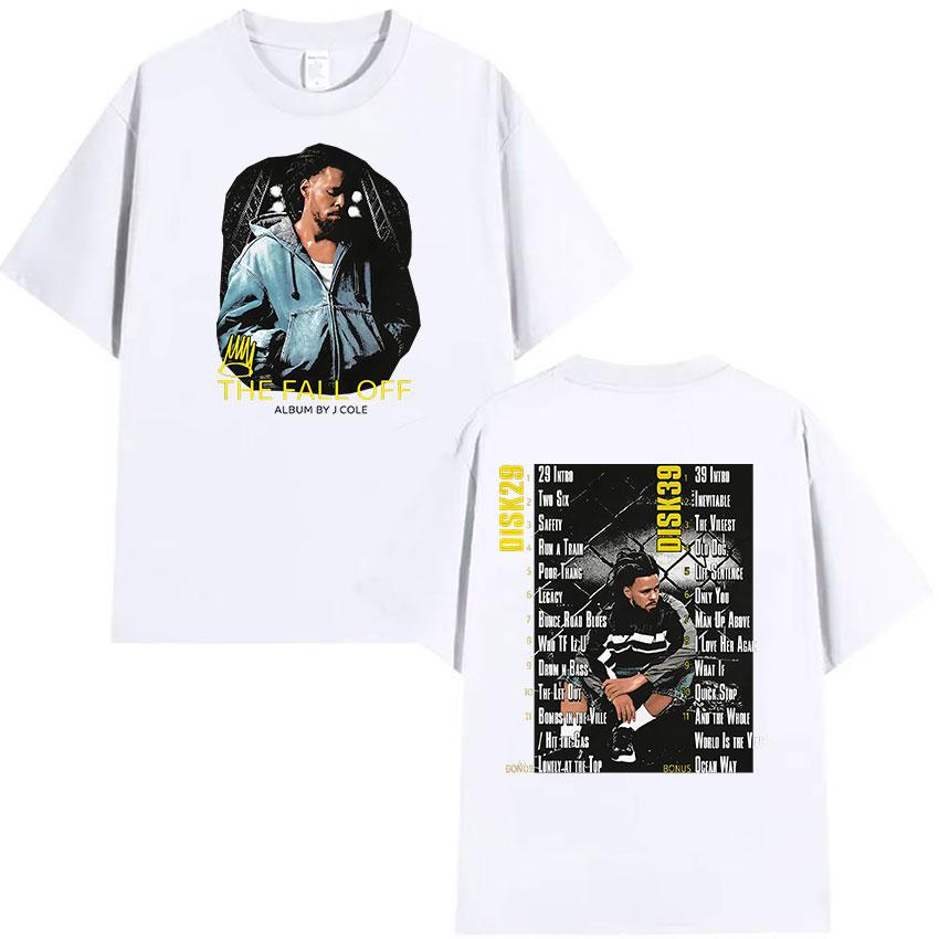 Camiseta Unisex Vintage Gótica de Manga Corta J.Cole Rapper The Fall Off Tour Álbum 2026 Camisetas de Algodón Oversize Hip Hop