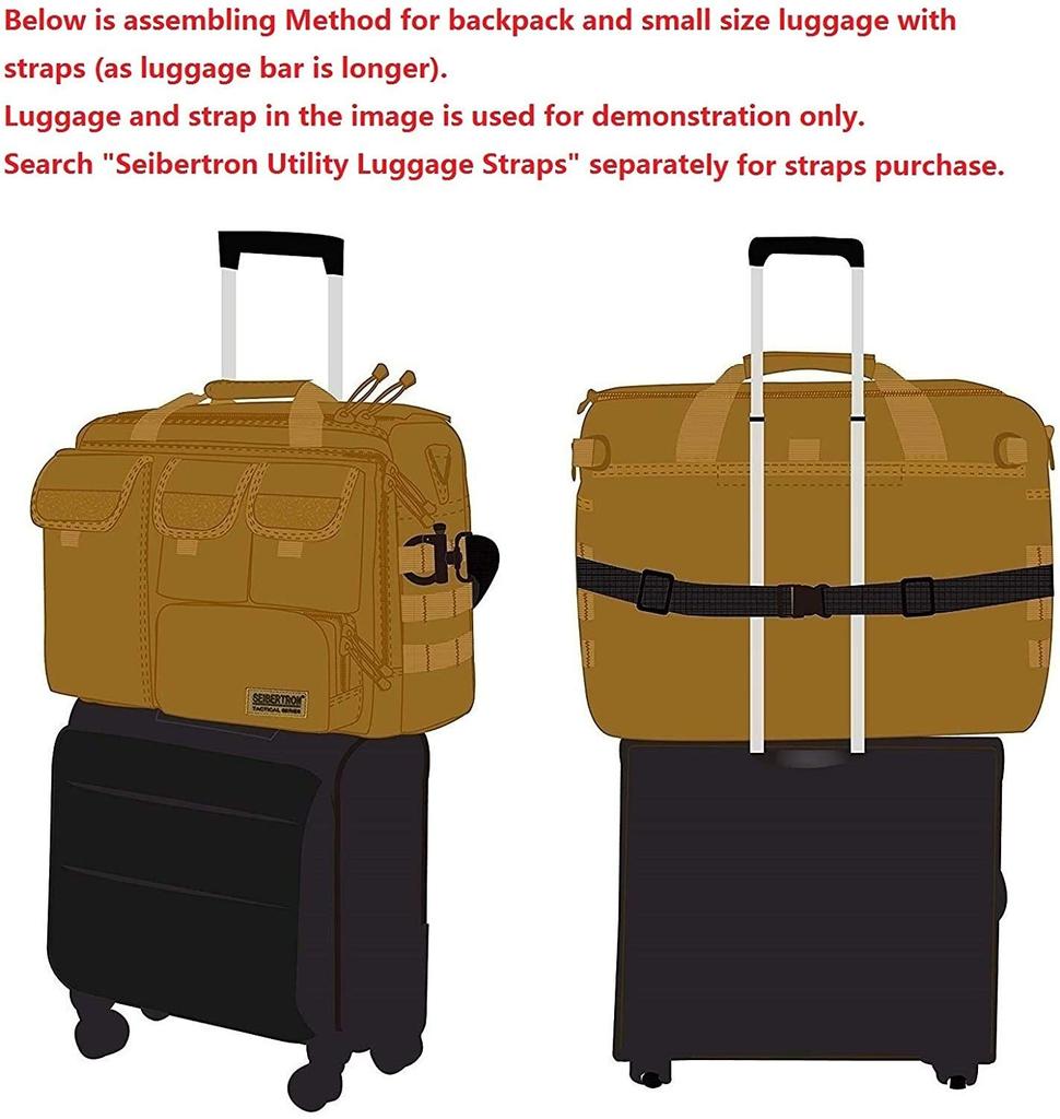 Cybertron Waterproof 900D Multifunctional Shoulder Bag with MOLLE Military Tactical Tote Messenger Computer Khaki Closure, Bag, 14.1" PC/Laptop Bag,