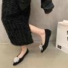 Fashion Flat Shoes for Women's New 2025 Spring and Autumn Retro Flower Pointed Toe Fashion Rhinestone Casual Women's Scoop Shoes Ladies
