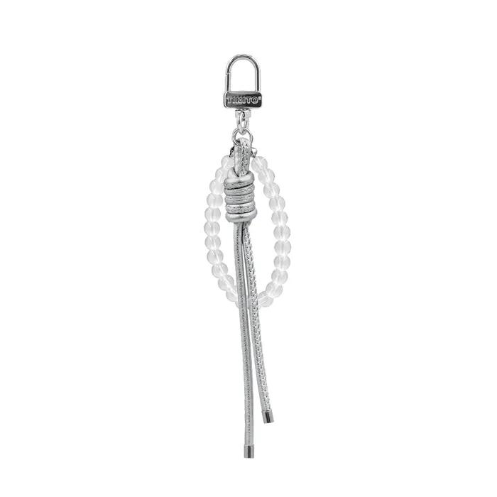 Tikito Leather Knot Keyring Silver