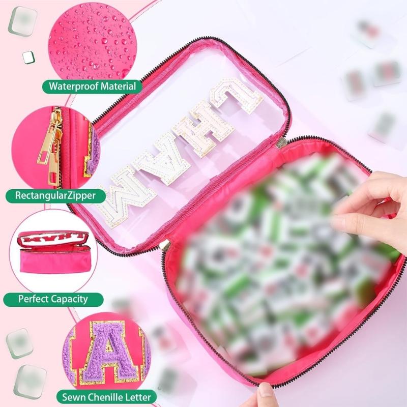Multipurpose Big Visible Makeup Storage Bag With Letter Features Suitable For Bathroom Travel And Home Use