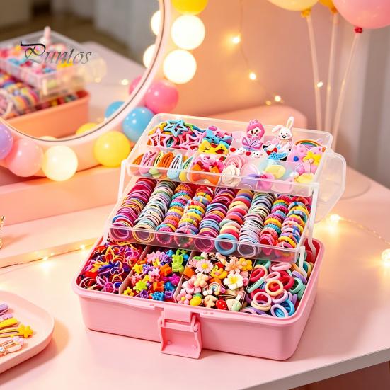 Vivid Patterns Hair Accessories Set for Girls, Bows, Butterfly Clips, Barrettes, Versatile Daily Wear Elastic Ties, Claws Toddlers Birthday