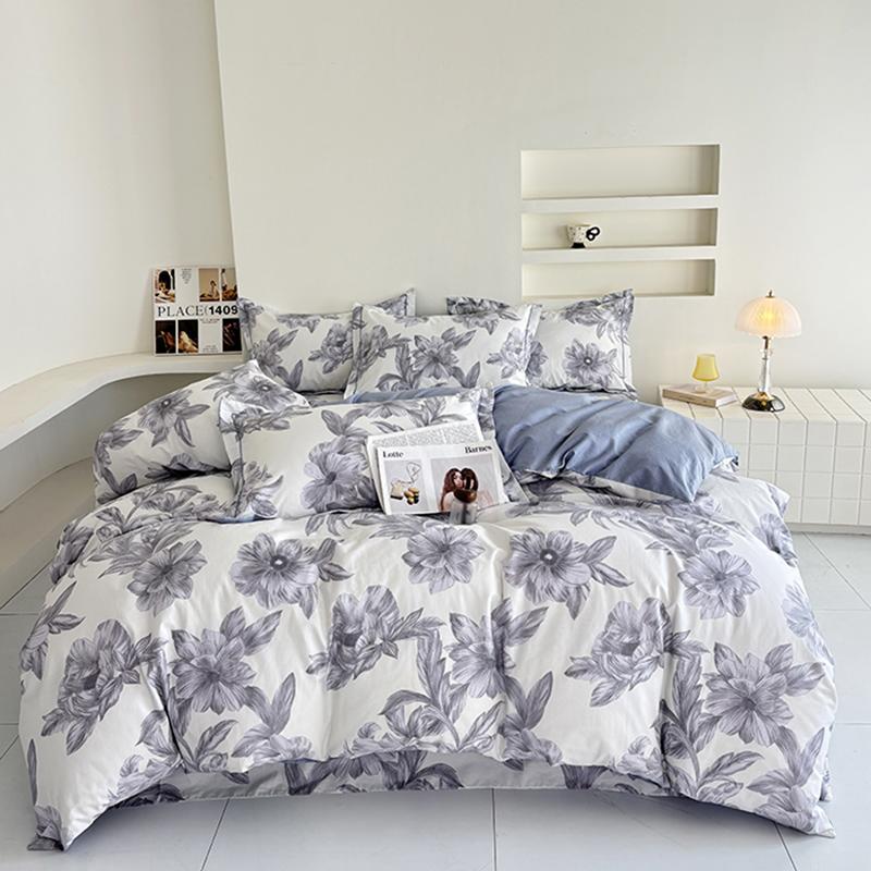 100% Cotton Printed Duvet Cover Set 3PC Soft Skin Friendly Bedding With One Quilt Cover And Two Pillowcases