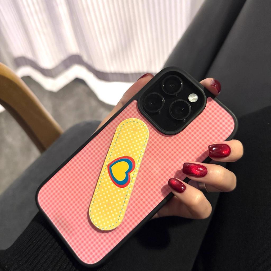 Full Screen Pink Grid for IPhone 16 Mobile Phone Case 13 Protective Case for IPhone 15 Fun 14 Cartoon 12 Soft 11