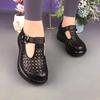 Women's Summer New Leather Platform Casual Shoes Hollow Sandals