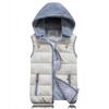 WoMale Jacket Down Cotton Cardigan Vest Large Size Hooded Fashion Solid Color Cotton Tops