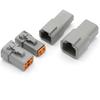 DTP 4 Pin Gray Male Female Waterproof Electrical Auto Connectors Plug DTP06-4S DTP04-4P(Color:4P Whole Set)