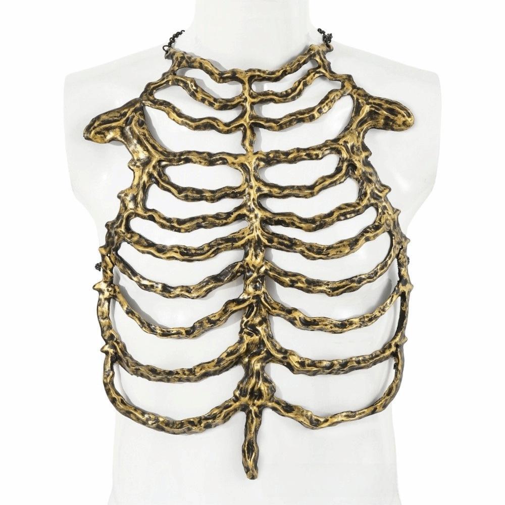 Gothic Style Skeleton Harness PU Skeleton Costume Accessory Creative Cosplay Costume Prop  Party