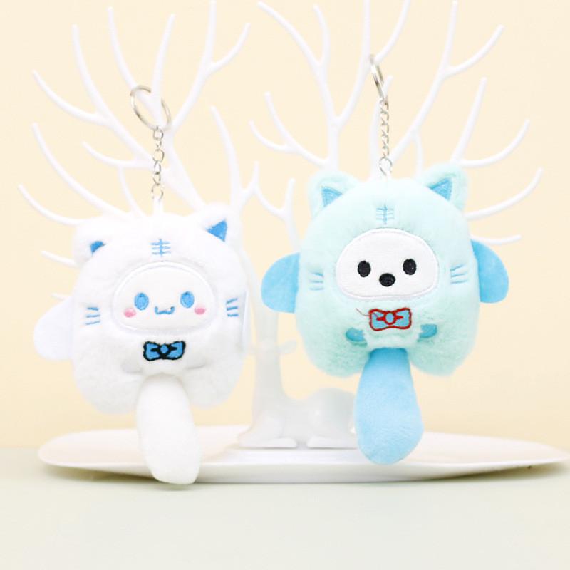 Adorable Sanrio Keychain Plush Toy Kuromi Cinnamoroll Cute Doll Bag Charm