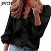 Women's Fashion Casual Solid Color Print Long Sleeve V-Neck Blouses & Shirts