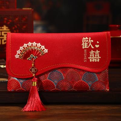 Traditional Red Envelope Multiple Patterns Best Wishes Wedding Envelope Handmade with Tassel Red Lucky Bag Blessing Ceremony