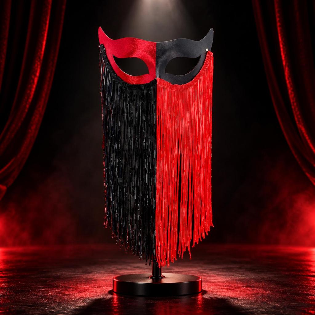 Lightweight Half-Face Masquerade Mask Elegant with Fringe