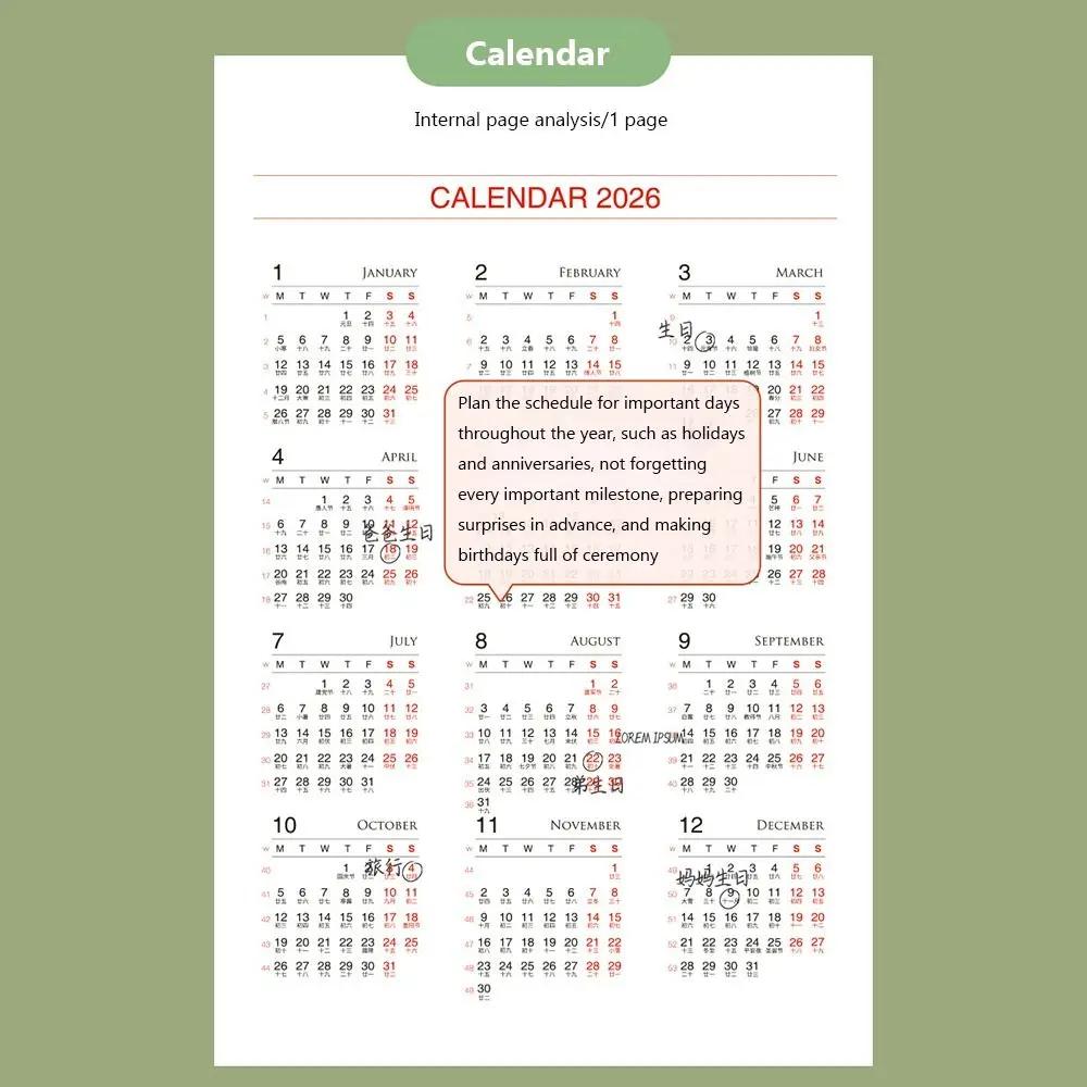 A4 2026 Schedules Notebook Work Efficiency 24 Sheets Agenda Planner Learning Plan Life Check-in 2026 Calendar Planner Office