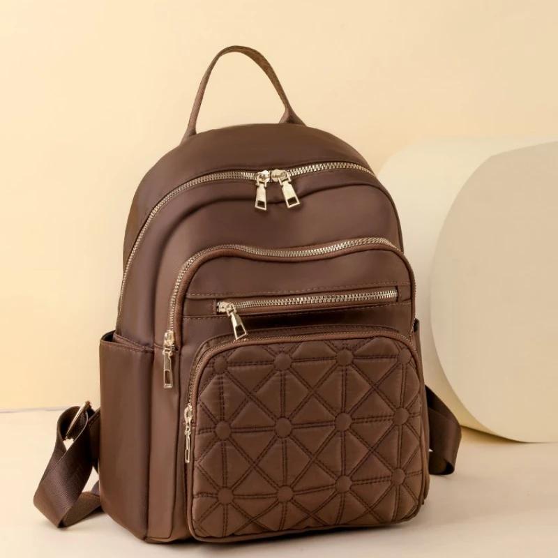 New Leisure Nylon High-capacity Travelling Bag  Fashion Versatile Backpack  Embroidery Thread Commute School Bags