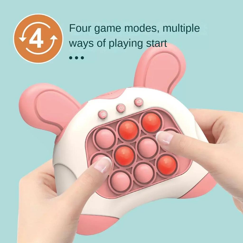 Children Quick Push Pop Light Up Game Machine Kids Quickly Electronic Bubble Whack-A-Mouse Toys Decompress Toys Christmas Gifts