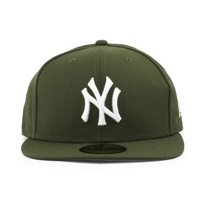 New York Yankees 59FIFTY MLB 2T FITTED Major League Size 5950 TEAM-BASIC CAP, Olive, Baseball, 7-1/4 (Approx. 57.7cm), [Used]