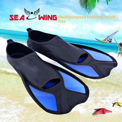 Pinne da nuoto per adulti con tallone in TPR, a gamba corta per allenamento professionale, snorkeling e immersioni