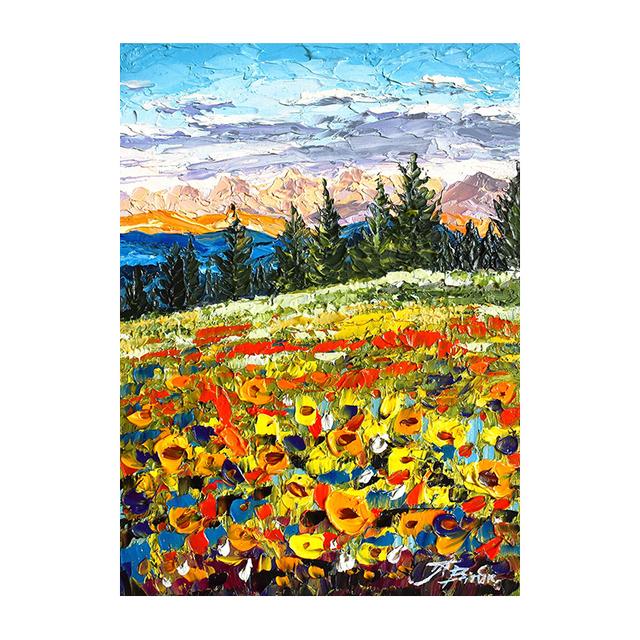 Modernes Sonnenblumen Dekoratives Gemälde Sonnenuntergang Landschaft Blumenposter Landschaft Wandkunst Bild Leinwanddruck Wohnzimmer Heimdekor Ohne Rahmen