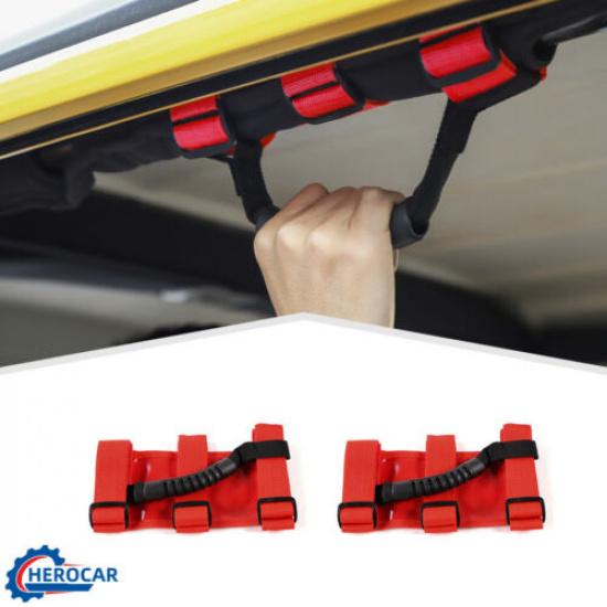 

2 шт. Рукоятки для захвата за дугу безопасности, Рукоятка для Jeep Wrangler, Jeep Gladiator JT Красный
