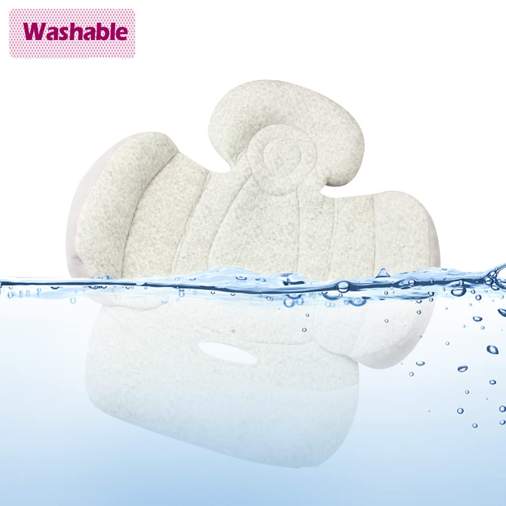 Baby Stroller Cushion, Soft Baby Stroller Liner Pram Head and Body Support Cushion Washable Baby Stroller Padding Head Support Pillow for Newborn