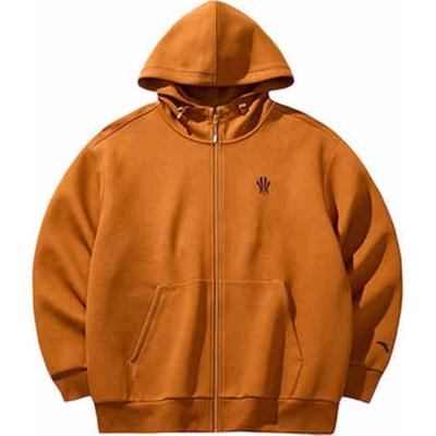 Anta Basketball Series Letter Breathable Loose Zip-Up Long Sleeve Hoodie Unisex Hoodies Luxurious-Brown 172441715S-3