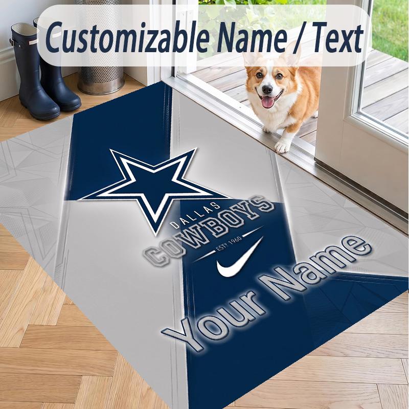 Custom Text Printed Rug Dallas Cowboys Non Slip Floor Carpet For Home Room Decor