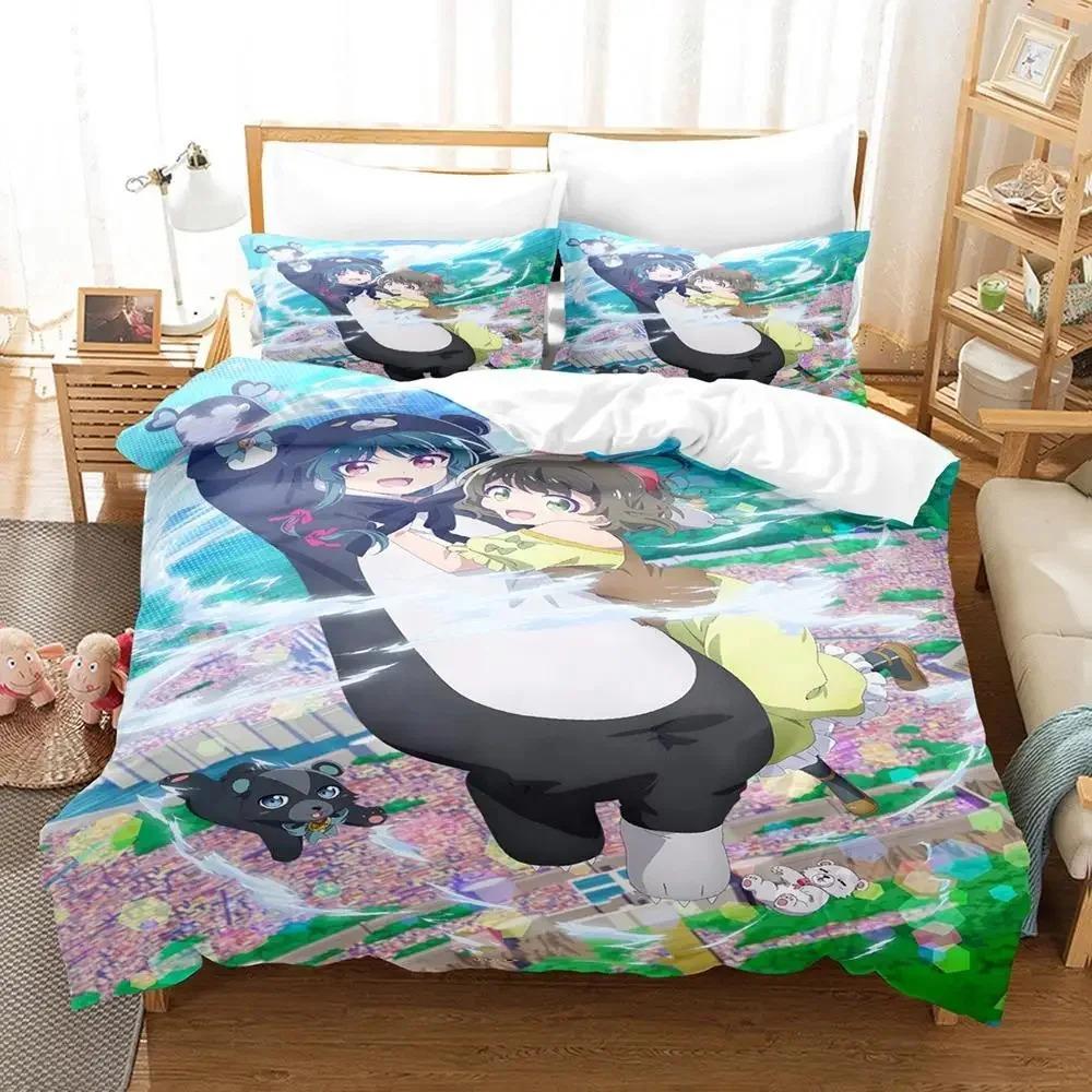 Anime Kuma Kuma Kuma Bear Sängkläder Set Pojkar Flickor Twin Queen Size Påslakan Örngott Säng Barn Vuxen Hemtextil