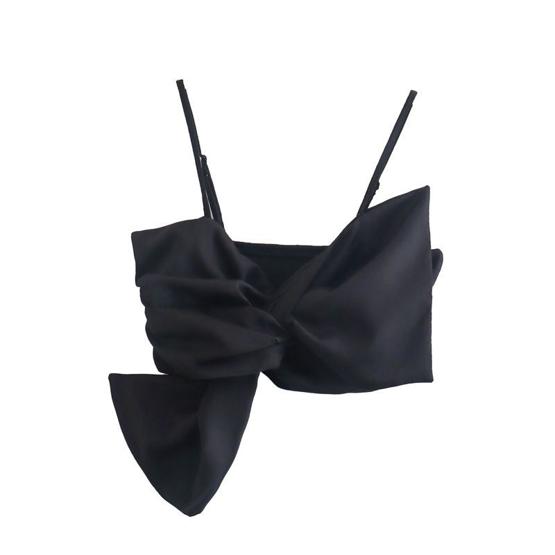 

Bow Top, Strapless Suspender for Women Bow Top Bandeau Sling Female Black L(L)