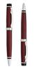 Xezo Incognito Twist Action Ballpoint Medium Burgundy Red Pure Platinum Limited Serial Pen, Nib, Lacquer, Plated, Handmade, Edition,