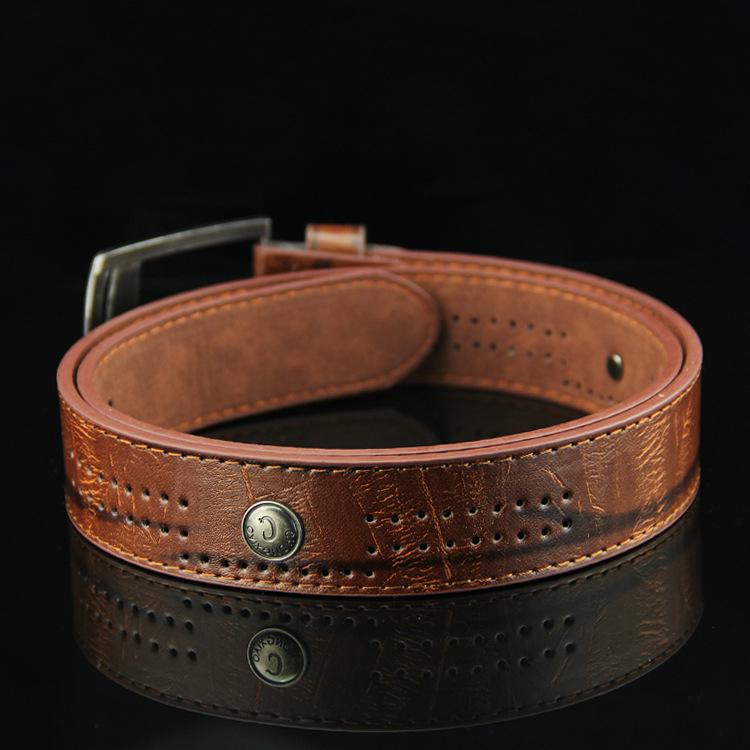 Brown Faux Leather Punk Fashion Belt with Alloy Pin Buckle and Rivet Strap
