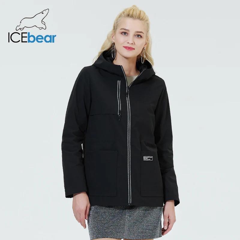 

ICEbear 2023 new female spring windbreaker high-quality women s hooded fashion clothing brand apparel GWF22057I