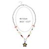 Y2K Heart Star Bead Pendant Necklace for Women Fashion Egirl Punk Grunge Clavicle Chain Fashion Valentines Day Gifts