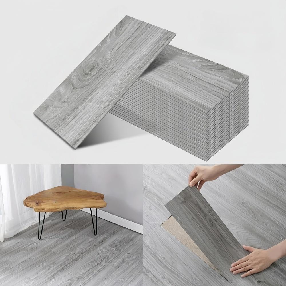 10pcs 40cmx15cm PVC Floor Stickers Self-adhesive Waterproof Thickened Wood Grain Floor Living Room DIY