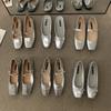 Fashion Bailamos Women Fashing Silver Flats Ballerina Shoes Round Toe Shallow Slip On Ladies Ballet Shoes Soft Loafer Zapatos Mujer 40