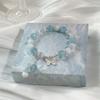 Schmetterlingsarmband aus Sterlingsilber mit Meersalzmotiv, Aquamarin-Armband, Quastenarmband mit Katzenaugenstein, Kristallschmuck-Geschenk