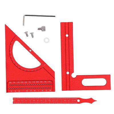 3D Woodworking Angle Ruler Half Round Triangular Ruler Multi Angle Measuring Square Protractor 0 180 Degree Adjustable