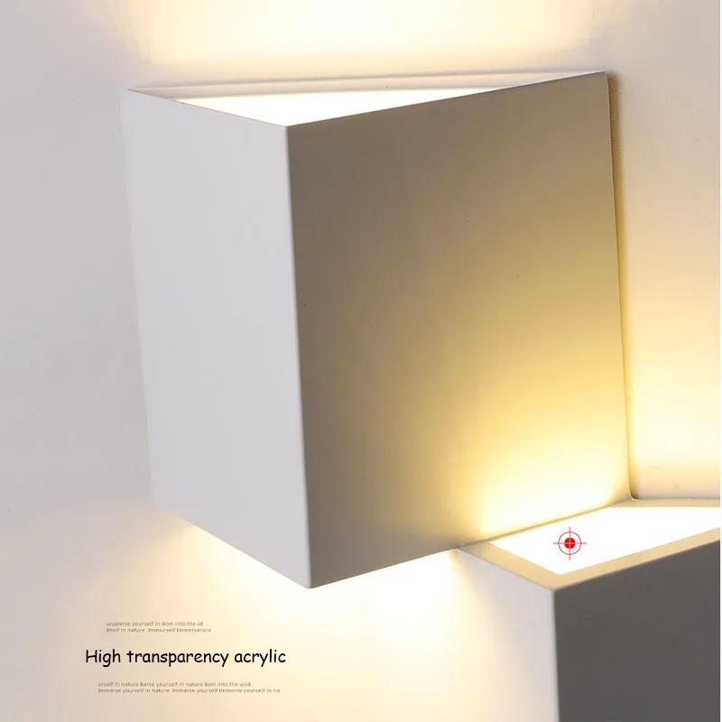 Square Three-dimensional Wall Lamp LED Bedside Lamps Hoom Decor Fixture Living Room TV Background Night Lantern Hotel Corridor